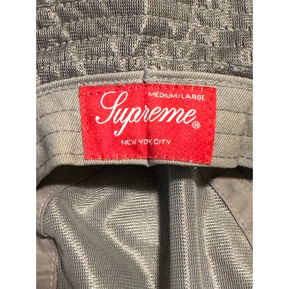 Supreme Mesh Bucket Hat Silver Grey M/L Adjustable Drawstring Streetwear - Picture 2 of 4